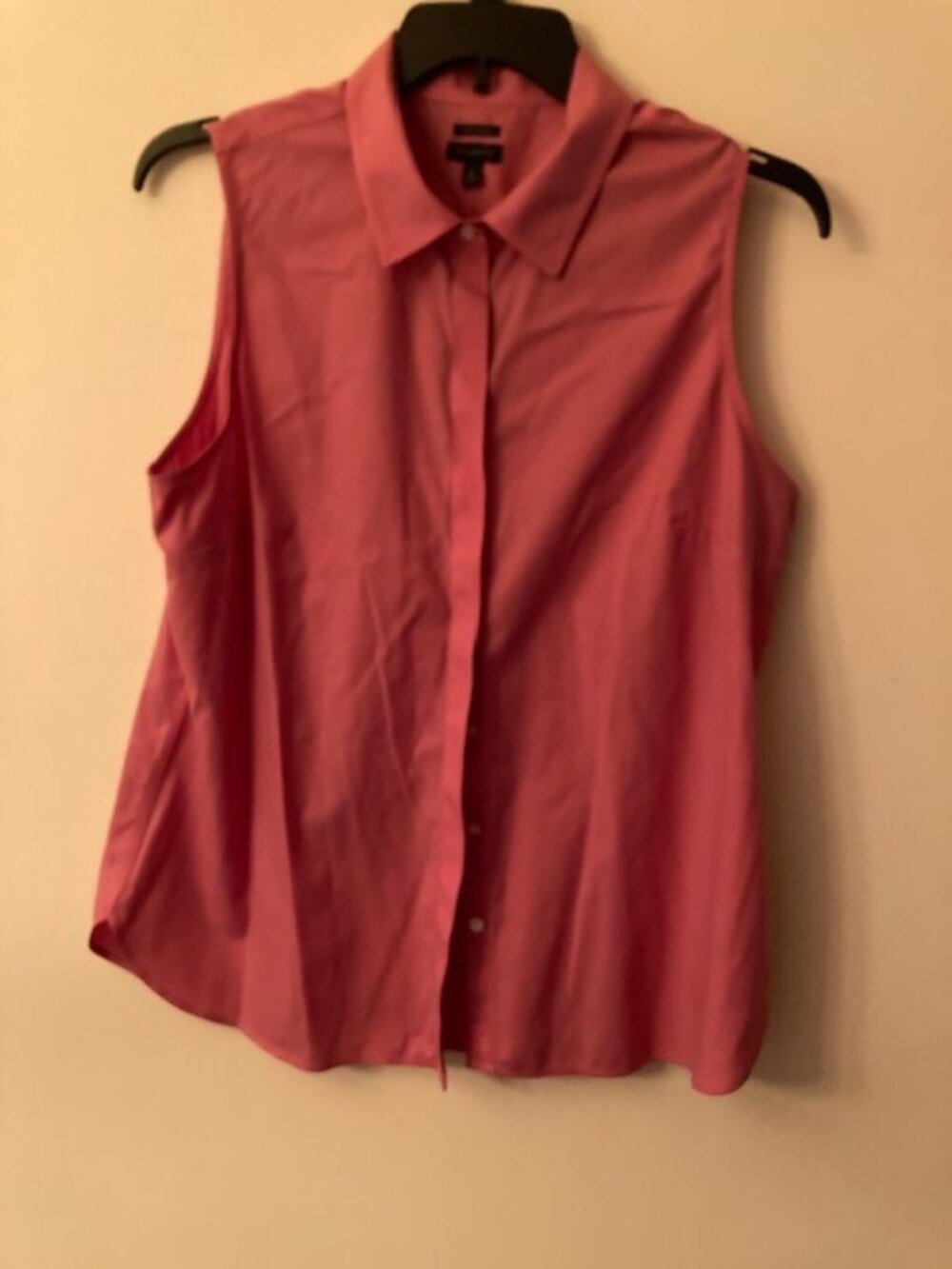 Talbots Rose Wrinkle-Resistant Sleeveless Cotton Blouse Size 16